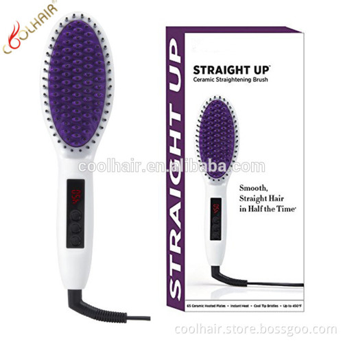 MAX temperature heat 460 degrees LCD digital straightening hair brush pearl white